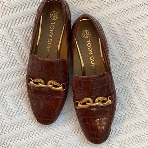 Tory Burch Jessa croc embossed loafers